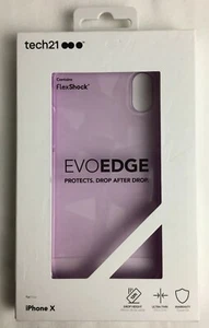 tech21 EvoEdge iPhone X FlexShock Case Orchid Purple/Pink 12' Drop Protection - Picture 1 of 3