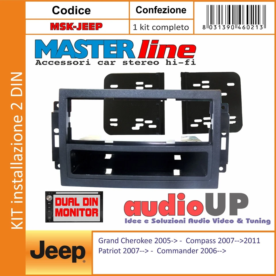 MASCHERINA RADIO 1 DIN PER JEEP COMPASS DAL 2007 AL 2011. - Immagine 1 di 1