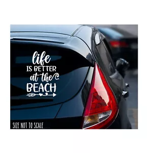 Life Is better at the beach sticker decal - adventure sun fishing 5" - Foto 1 di 1