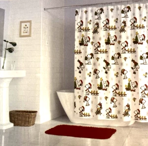 Snoopy Peanuts Woodstock Charlie Braun Stoff Duschvorhang Neu mit Etikett - Bild 1 von 2