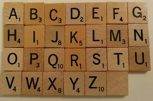 Original Wood Scrabble Replacement Tiles Discount for Multiples FREE SHIPPING - Picture 1 of 5