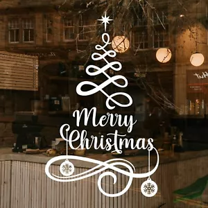 CHRISTMAS Wall Window Stickers, Merry Christmas Tree Baubles Wall Sticker Decals - Picture 1 of 8
