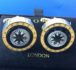 Gemelli Bussola Acqua Nautica TATEOSSIAN LONDRA Vintage Tono Oro *SCATOLA NUOVA* - Foto 1 di 4