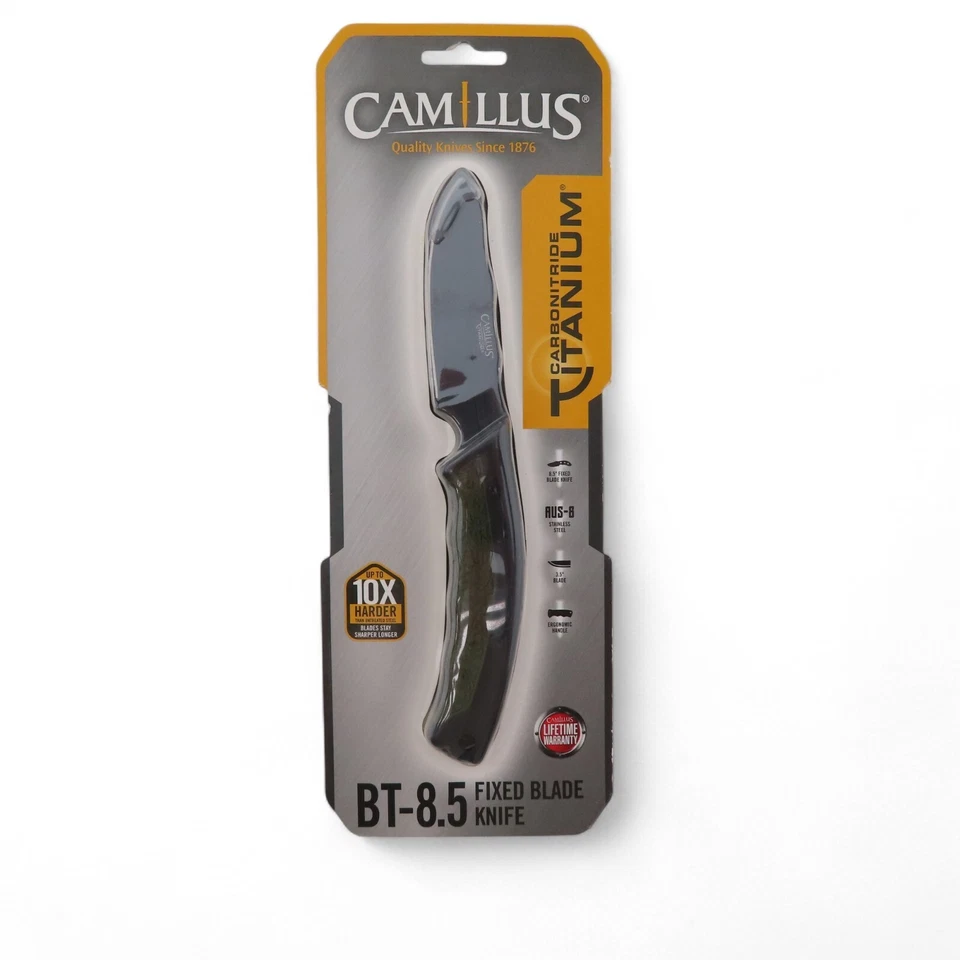 Cuchillo de hoja fija Camillus 19286 BT-8.5 3.5" con funda mango G10 nuevo Foto 1 de 4