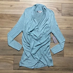 Jennifer Lopez Damen Cross Drape Langarm Tunika Pullover Größe XL Aquifer - Bild 1 von 11