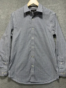 Banana Republic Men's Button Down Shirt Blue Black Check Medium Casual Non-Iron - Picture 1 of 8