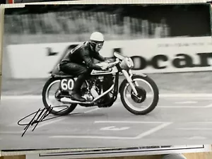 Motor Bike Rider John Surtees Hand Signed Photo Autograph Rare 12x18" B - Picture 1 of 1