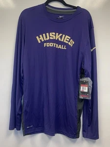 #22- UW Huskies Nike Football Purple Long Sleeve Workout Shirt Size L + Tags - Picture 1 of 4