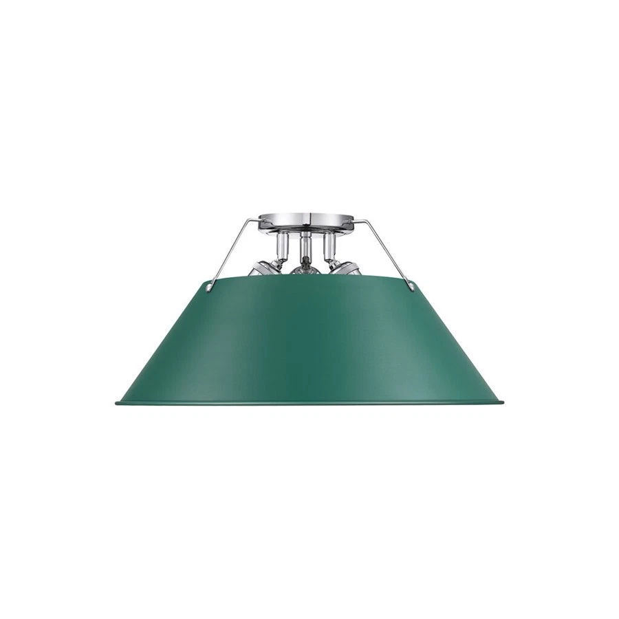 Golden Lighting Orwell 3 luces montaje empotrado, cromo/verde pino - 3306-3FMCH-GN Foto 1 de 1