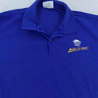Vintage 90s Pizza Hut Makin It Great Polo Shirt Mens Large Employee Uniform Work - Image 1 of 4