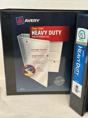 "Carpetas de 3 anillos Avery, bolsa de archivo de bolsillo múltiple de 1,5"" de alta resistencia lote de 4 NUEVO Foto 1 de 4