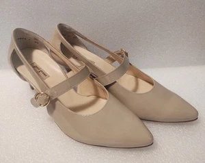 Paul Green Women's Pointy Toe Nude Leather Pumps Kitten Heel Size 5 - Picture 1 of 15
