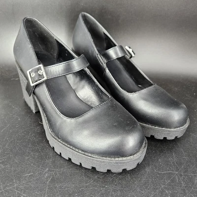 Zapatos SODA para mujer talla 8 negros Mary Jane gruesos tacón bloque suela plataforma Foto 1 de 4