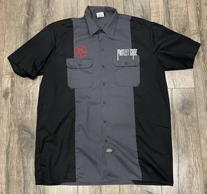 Vintage Motley Crue Dickies Button XL Shirt Concert Tour Promo Double Sided - Picture 1 of 5