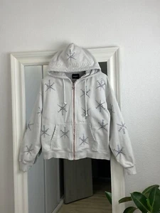 Sudadera con Capucha Desconocida Londres Estrás Cremallera Brillo Logo Estilo Rap Sudadera con Capucha - Imagen 1 de 24