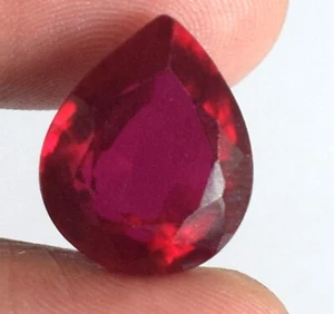 11,20 kt natürlicher Burma roter Rubin großer Glanz Birnenschliff Edelstein zertifiziert B87554 - Bild 1 von 8