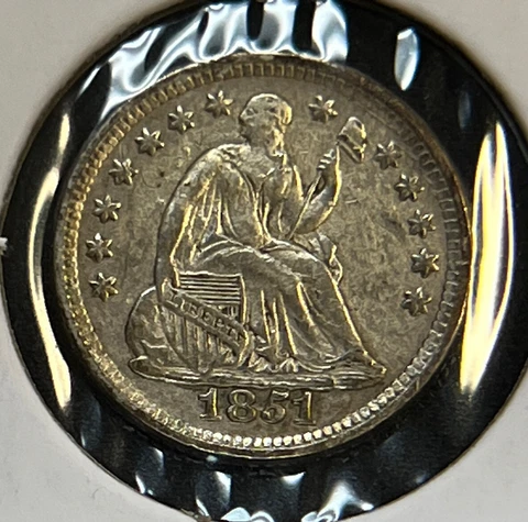 1851-O New Orelans Mint Silver Seated Half Dime Cover