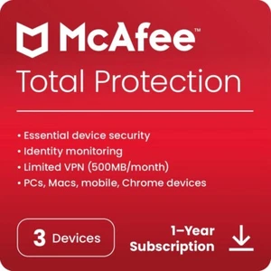 McAfee Total Protection 2026 | 3 Device | Direct from McAfee | Same Day Delivery - Picture 1 of 6