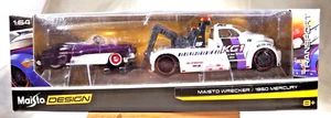 2016 Maisto Design Elite Transport MAISTO WRECKER & 1950 MERCURY Purple-White - Picture 1 of 6