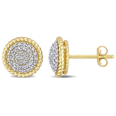 Amour 10K 2-Tone Gold 1/3 CT TW Diamond Stud Earrings - Image 1 of 4