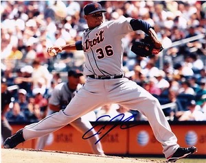 EDWIN JACKSON DETROIT TIGERS ACTION SIGNED 8x10 - Picture 1 of 1