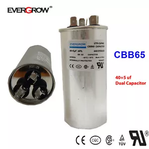 40/5 uF 40+5 MFD Capacitor 370 or 440 VAC Dual Run Capacitor AC Universal - Picture 1 of 1