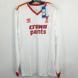 Liverpool FC 1985-86 Away Football Vintage Jersey Men's Large Adidas Long Sleeve - Picture 1 of 7