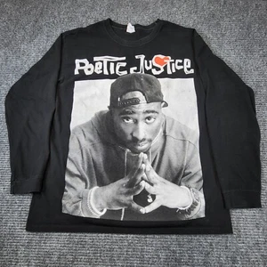 Poetic Justice Tupac Shakur Shirt Men's Large Long Sleeve T-shirt Vtg Y2k Logo - Picture 1 of 7