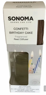 Sonoma Confetti Birthday Cake Reed Diffuser Set 3.65 Oz + 10 Reeds - Image 1 of 4