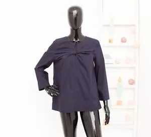 Nueva Blusa COS Azul Marino Azul Torcido Frontal Mangas Largas Algodón Top 38 Reino Unido Precio de venta sugerido por el fabricante £55 - Imagen 1 de 9
