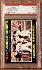 1971 Topps #332 Baltimore Orioles Celebrate World Series Baseball Card PSA 7 NM