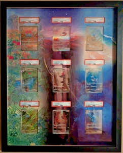 Pokémon S&V 151 Complete Evolution 9 Card Set PSA w/ Custom Extended Art Frame - Picture 1 of 2