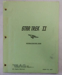 Star Trek II The Motion Picture August 12, 1977 Writers Directors Guide Script - Picture 1 of 6