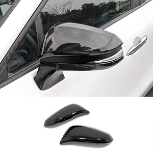 2PCS Glossy Black Car Door Side Rearview Mirror Cover Trim For 4Runner 2017-24 - Picture 1 of 7