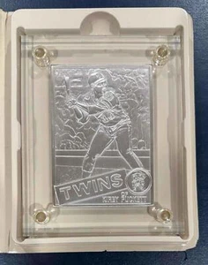 Topps Kirby Puckett RC 1985 4,25 oz .999 plata fina MLB Highland Mint Card Hof - Imagen 1 de 3