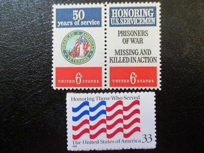 Honoring Veterans Stamps  #1421-1422 & 3331 - Image 1 of 2