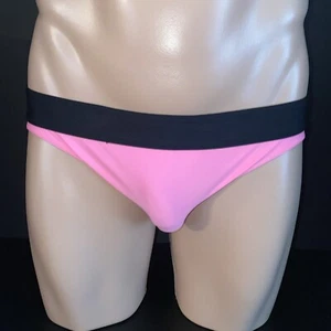 Vintage N2N Bodywear Low Rise Flat Front Pouch Brief Bubblegum Pink Size Small - Picture 1 of 6