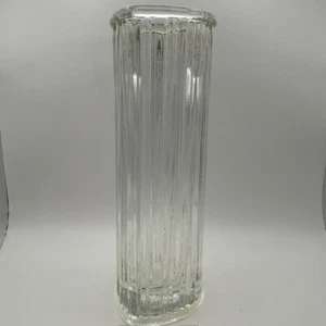FTDA Heart-Shaped Clear Glass Vase, Vintage 1982, 7.5" tall, Ribbed Weighted - Picture 1 of 8
