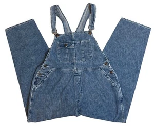 Retro Women’s Overalls Large Sostanza 100% Cotton Blue Denim Cowgirl - Picture 1 of 4
