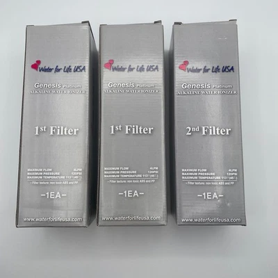 (3) Genesis Platinum Alkaline Water Ionizer Filters - 1st & 2nd - Water for Life - Image 1 of 4