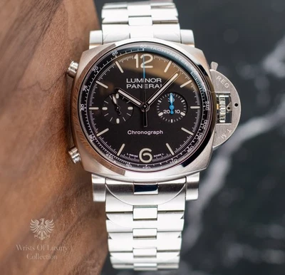 2024 Panerai Luminor Chronograph 44mm Men's Black Watch - PAM01109 Box+Papers - Image 1 of 4