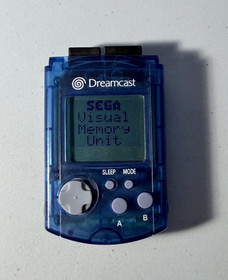 HKT-7000 USA SEGA Dreamcast VMU Memory Card Blue OEM - Tested - New Batteries
