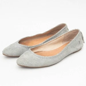Frye Regina Gray Snakeskin Texture Ballet Flat Size 7.5 - Picture 1 of 11