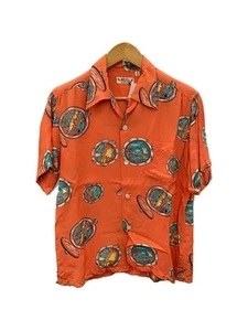 Sun Surf Hawaiian Aloha Shirt DUKE PORT HOLE ORG Rayon Japan Men Size:M Rank:C - Picture 1 of 6