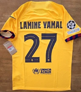 2023/24 Nike FC Barcelona #27 Lamine Yamal 4th Soccer Jersey DR5079-729 Size XL - Picture 1 of 12