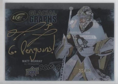 2016-17 Upper Deck Ice Glacial Graphs Black /49 Matt Murray Go Penguins! Auto - Image 1 of 2