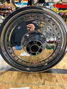 Chrome Solid Disc Mag Wheel Harley FAtboy Softail Sportster dyna 3x16 FLSTF OEM - Foto 1 di 8