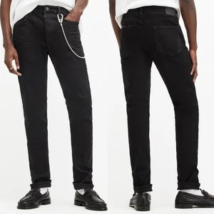 AllSaints Cigarette Skinny Fit Stretch Denim Jeans Herren Gr. 36 schwarz - Bild 1 von 8