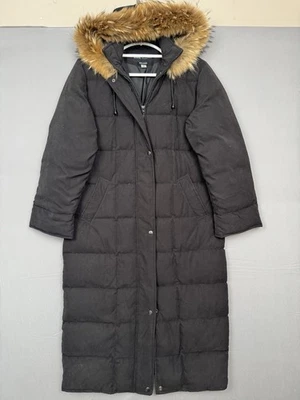 Anne Klein Black Down Filled Parka Coat Womens Small (Fits M+) Real Raccoon Fur - Image 1 of 4
