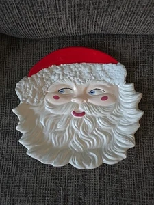 Vintage Santa Claus Face Tray Cookie Platter Retro Xmas - Bild 1 von 5